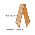thumbnail image 3 of INSPIRE CHIC Women's Paisley Polka Dots Pattern Skinny Long Scarves, Satin Silky Ribbon Hair Band Neckerchief Neck Scarf 37.4x3.5" Caramel, 3 of 6
