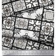 thumbnail image 2 of Soimoi Cotton Voile Fabric Check & Damask Patchwork Print Sewing Fabric Yard 42 Inch Wide, 2 of 3