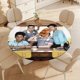 thumbnail image 4 of Los Inbestigadores-theme Fitted Round Tablecloths Elastic Edged Table Covers Waterproof Table Cloth for Kitchen Holiday Party Tables Decor 150cm, 4 of 6