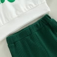 thumbnail image 6 of Okbabeha Baby Girl St. Patricks Day Outfit Lucky Babe Crewneck Pullover Sweatshirt Top Clover Flared Pants Outfit Toddler Set, 6 of 8