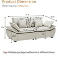 thumbnail image 3 of Yeahumalia 91.3" W Faux Leather Loveseat Sofa Pet Friendly with Deep Seat for Living Room Bedroom, Light Grey, 3 of 10
