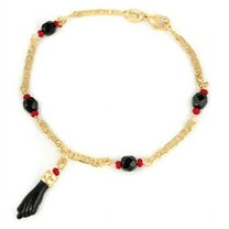 RM-Unisex Evil Eye Bracelet Mariner/Marina Link Azabache Hand Charm Figa for Protection Good Luck 14k Gold Filled Jewelry Lucky String Kabbalah Baby Kid Women Men