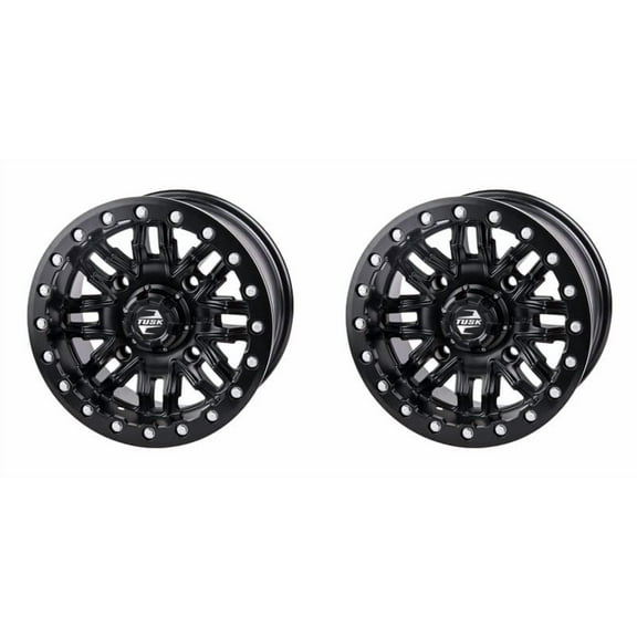 (2 Pack) 4/156 Tusk Nebo Beadlock Wheel 14x7 4.0   3.0 Matte Black for Polaris Rzr Xp 4 1000 2014-2021