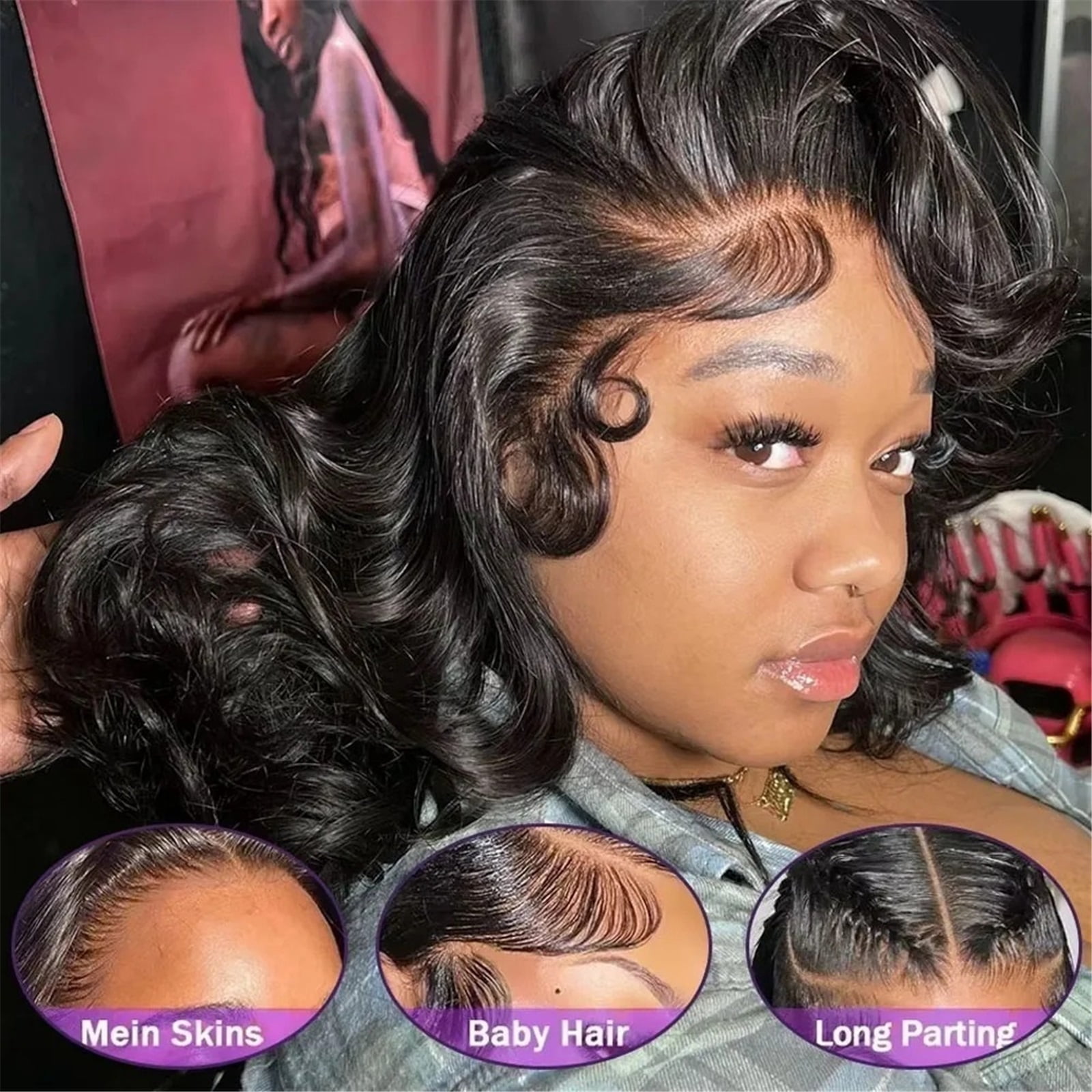 220 Density Body Wave Wear and Go Glueless Human Hair Pre Cut 13x4 Front Wig