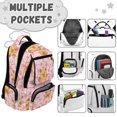thumbnail image 6 of Yspwyqan Backpack for School Girls, Pink Capybara Heart 17" Multi-Pocket Bookbag Fits 15.6 Laptop, 600D Polyester Adjustable Straps for Middle High School Camping Hiking, 6 of 7