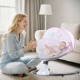 thumbnail image 6 of OUYI Baby Swing for 0-24Months - USB/Bluetooth, 4-Speed, 5-Point Harness, Remote Control, Portable (Pink), 6 of 9