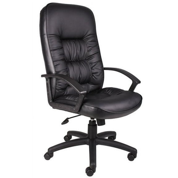Boss Office Products Black Leather High Back Task Chair