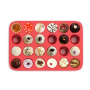 Mini Muffin Pan- Silicone Nonstick Cupcake/Muffin/Brownie Reusable Baking Tray- Microwave, Oven, Freezer, and Dishwasher Safe (24 Cups) by Chef Buddy