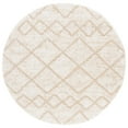 thumbnail image 6 of SAFAVIEH Berber Arvel Abstract Shag Area Rug, 7' x 7' Round, Blue Rust/Ivory, 6 of 9
