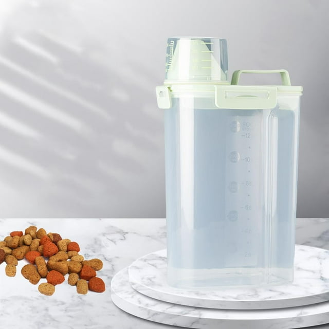 Envase de Almacenamiento de Alimentos para Mascotas Herméticos, Contenedor de Alimentos para Perros con Taza de Medición, Envase de Alimentos - grande verde grande Yinane Contenedor de alimentos para mascotas