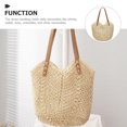 thumbnail image 3 of Tersarium Women Hand-woven Straw Shoulder Bag Summer Beach Handbag Fashion Straw Tote Bag, 3 of 11