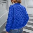 thumbnail image 5 of ZUKMRJPC Women's Quilted Jackets Stand Collar Lightweight Casual Bomber Jacket Fall Winter Full Zip Warm Solid Color Cropped Coats, 5 of 9