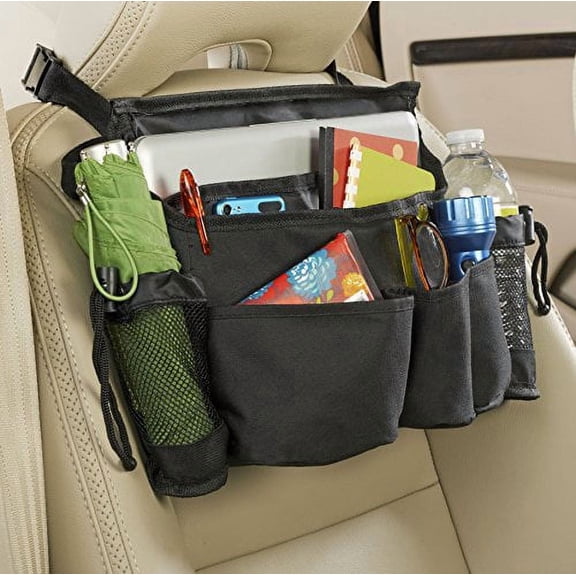 High Road SwingAway Front Seat Car Organizer for Daily Driving Essentials with Side Bottle and Cup Holders
