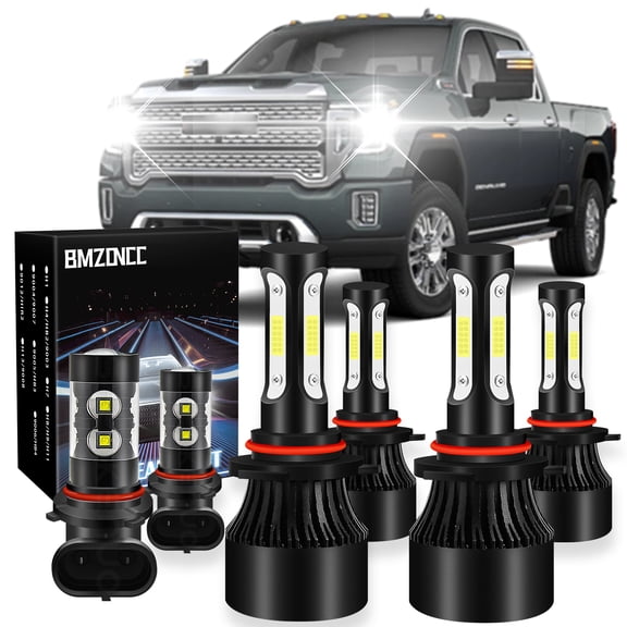 For GMC Sierra 1500 2500 HD 3500 2001-2006  Combo LED Headlight Bulbs,9005 High H11 Low Beam 9145 Fog Light Bulbs Pack of 6