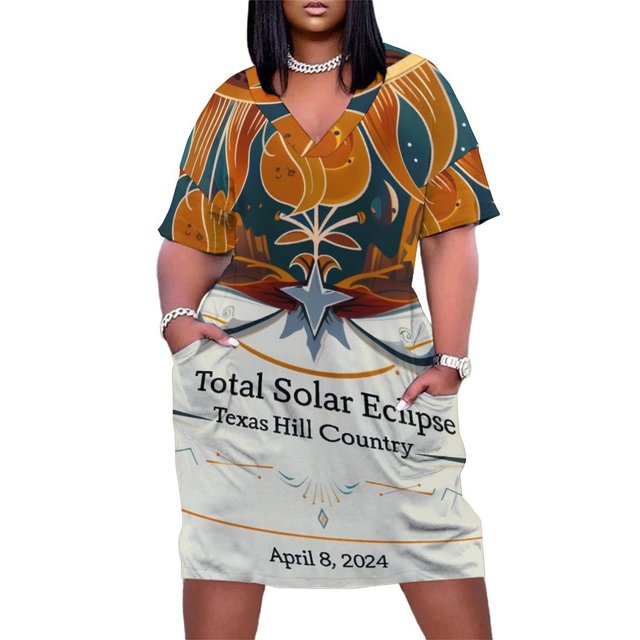Over Texas Hill Country: vestido de noche para mujer vestido de bolsillo suelto falda s póster de Solar 8 de abril de