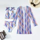 thumbnail image 4 of WILLBEST Traje de Baño Dama conjuntos de Bikini de 3 Piezas para Mujer Trajes de Baño Vintage con Estampado Floral Trajes de Baño con Cubiertas de Manga Larga, 4 of 6