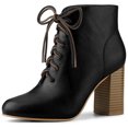 thumbnail image 1 of BLISSFUL STEP Bottines à Talons Épais à Bout Rond pour Femmes, 1 of 7