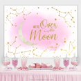 thumbnail image 2 of We Are Over The Moon Pink Star Baby Shower Backdrop, 2 of 5