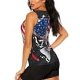 thumbnail image 3 of Xecao Largemouth Bass Fish in USA print women's scoop neck, loose-fit workout tank tops for the gym., 3 of 9