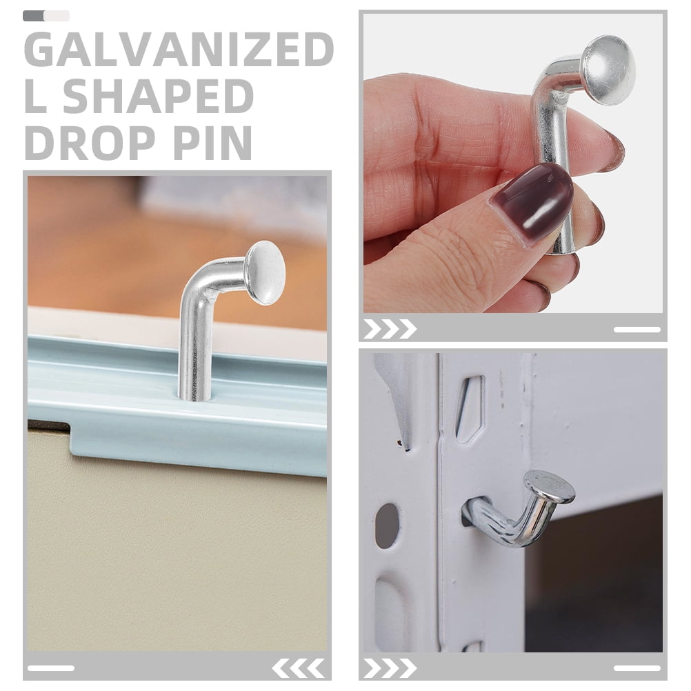 HEMOTON  50 Pcs Pallet Rack Accessories J Hooks Safety Pin with Silver