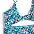 thumbnail image 3 of Seyurigaoka Women Summer Swimsuit Leaf Hollow Knotted Sleeveless Beachwear, 3 of 8