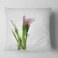 thumbnail image 2 of Designart Green Purple Watercolor Flower Sketch - Floral Throw Pillow - 16x16, 2 of 5