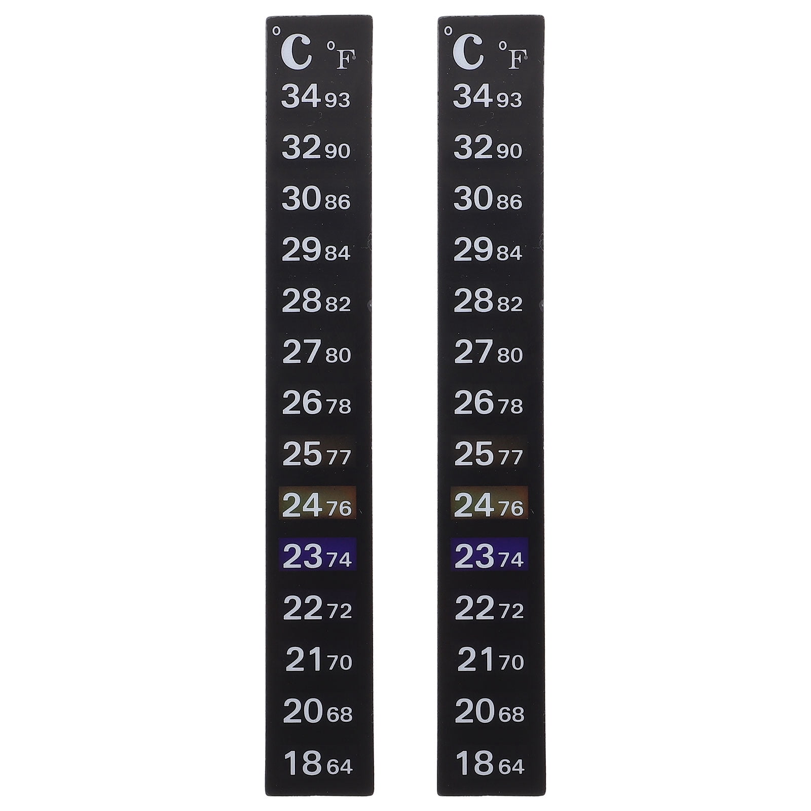 Thermometer Sticker Temperature Testing Black 2Pcs 5.1x0.8in