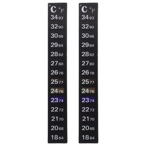 Thermometer Sticker Temperature Testing Black 2Pcs 5.1x0.8in
