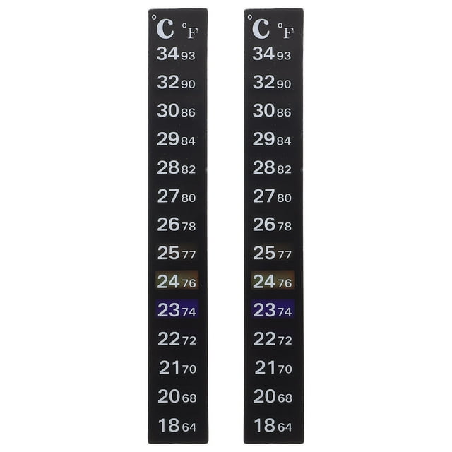 KAKOWELY thermometer sticker 2pcs Aquarium Thermometer Sticker Fish Tank Stick on Thermometer Strip Sticker5.12"X0.79"X0.04"