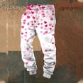 thumbnail image 2 of Mepaouo Joggers Pants for Men Valentines Day Heart Running Sweatpants Drawstring Trousers(Pink,M), 2 of 4