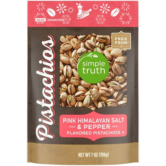 Simple Truth Pink Himalayan Salt & Pepper Flavored Pistachios 7 oz - Pack of 2