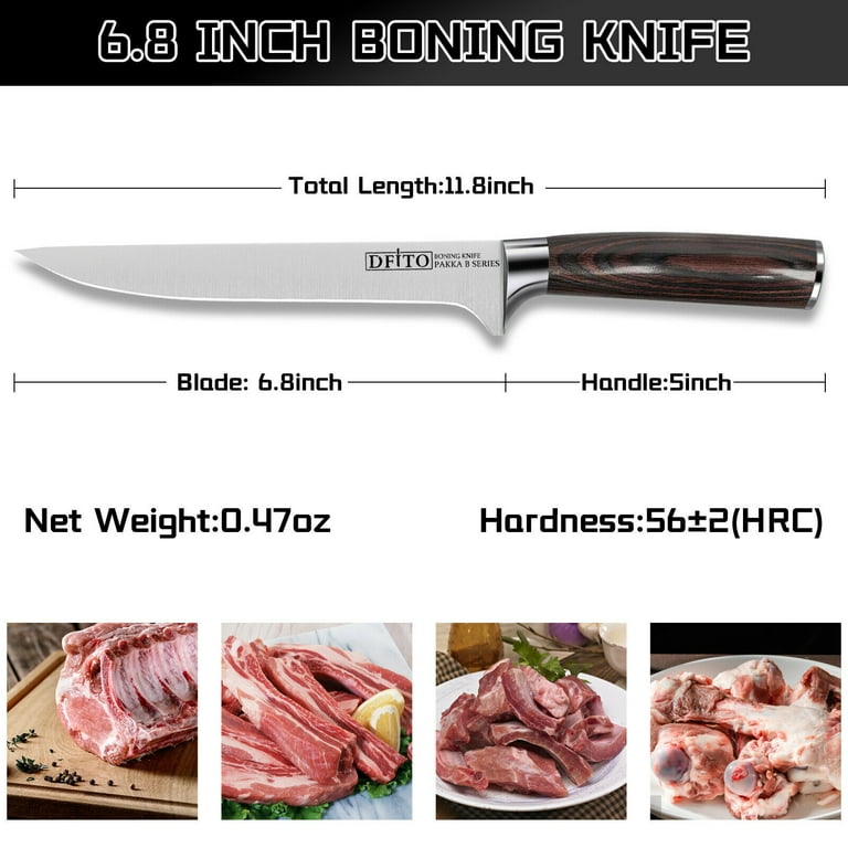 MDHAND Boning Knife 6 Inch German High Carbon Stainless Steel Grade Boning  Fillet Knife 