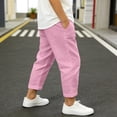 thumbnail image 6 of OGLCCG Cotton Linen Pants for Girls Teens Summer Casual Straight Leg Boho Pants Elastic Waist Beach Trousers with Pockets 4-15 Years, 6 of 6