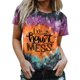 thumbnail image 1 of Gibobby Blusas Termicas Dama Camiseta holgada de manga corta con cuello en V y manga corta de verano para mujer（Morado， M), 1 of 4