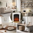 thumbnail image 6 of HOMCOM Modern Fireplace Mantel, Freestanding Fireplace Surround for Electric Fireplaces, 43.3" W x 39.8" H, White, 6 of 9