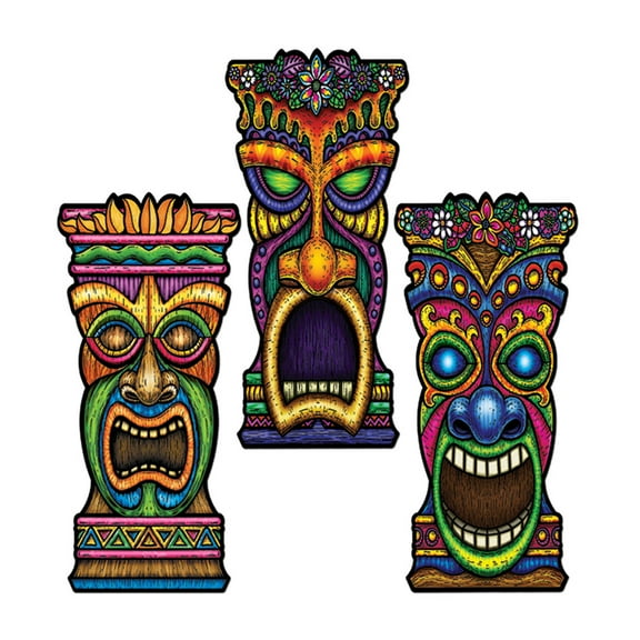 Beistle Tiki Cutouts 22" - 24 Pack