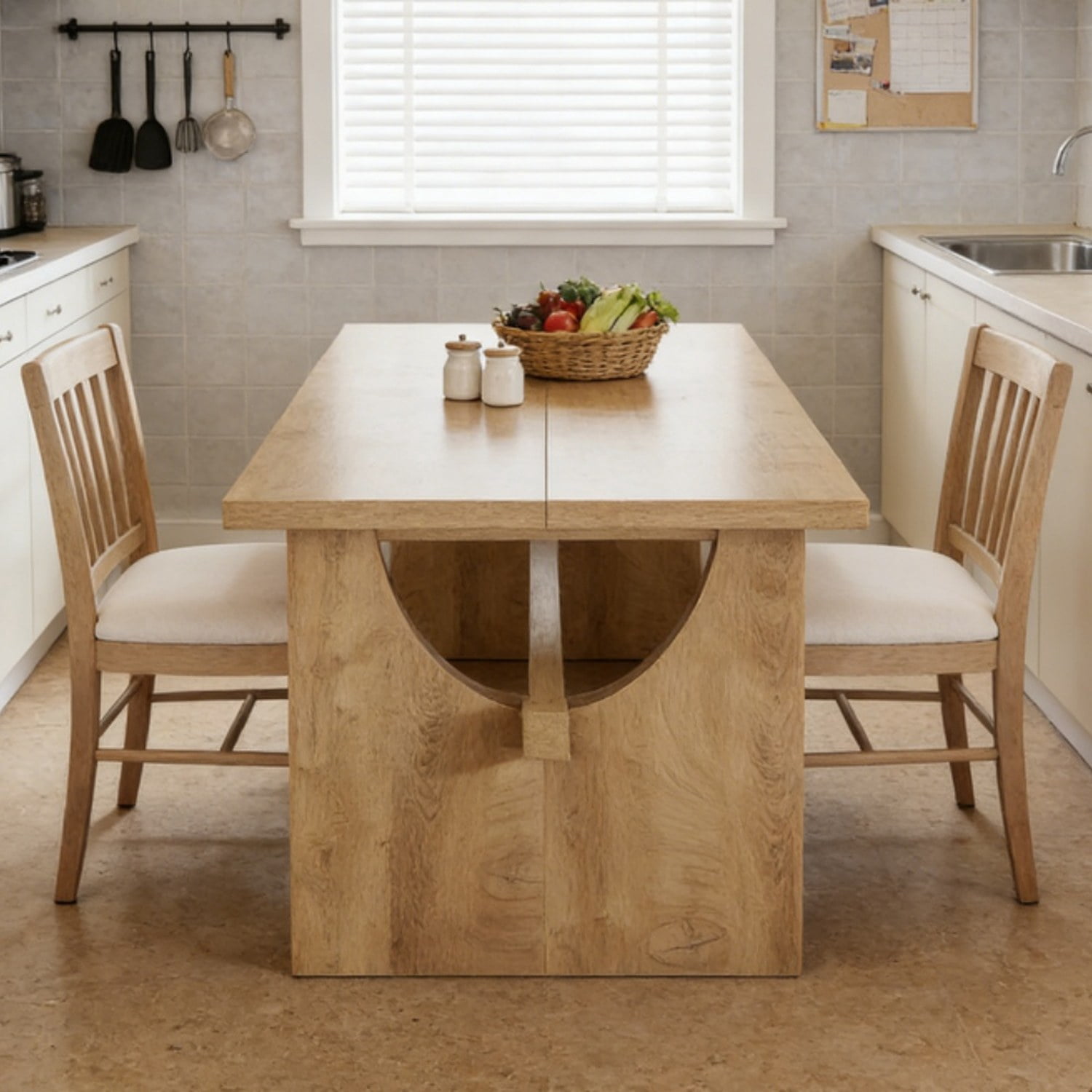 Dining Table, Farmhouse Style, Seats 4-6, MDF, 330 lb Capacity