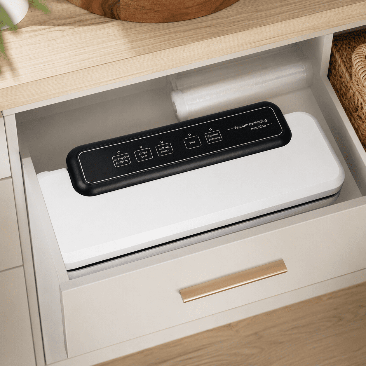 Electric Food Vacuum Sealer Machine with Bags, Automatic Food Preservation Sealing System