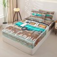 thumbnail image 2 of catabedysis Teal Camper Print Zipper Full Size Comforter Sets with Fitted Sheet and 2 Pillowcases,Retro Camping Rv Zipper Bedding Set For Boys,Multicolor,Reversible,4 Pieces, 2 of 7