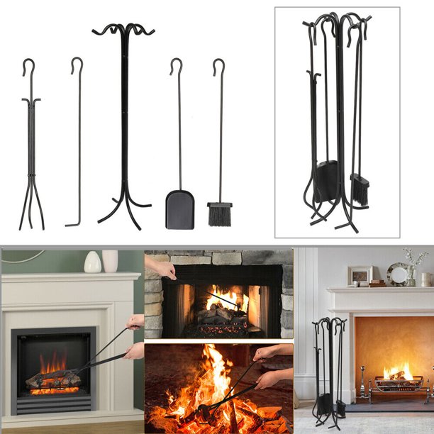 New Arrival 5 Pieces Fireplace Tools Set Indoor Wrought ...