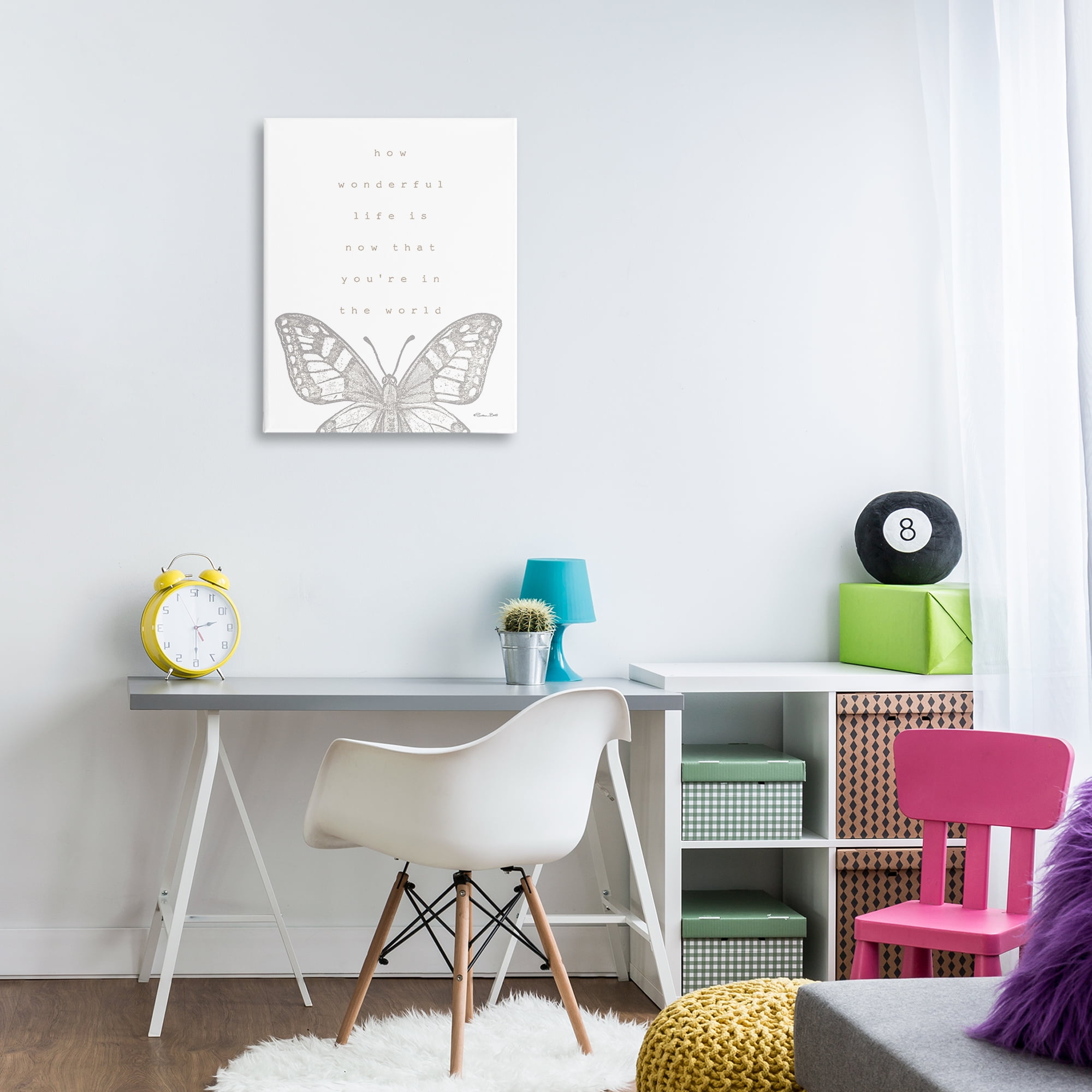 Stupell Industries Wonderful Life Phrase Animals & Insects Painting Gallery Wrapped Canvas Art Print Wall Art, 24 x 30