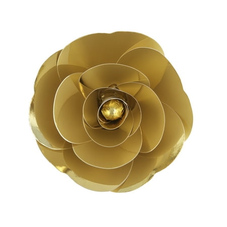 Mexican Paper Flower Bouquet Mega Crafts - 12'' Handmade Paper Flower in Metallic Gold | For Home Décor, Wedding Bouquets & Receptions, Event Flower Planning, Table Centerpieces, Backdrop Wall Decoration, Garlands & Parties ()