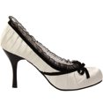 thumbnail image 3 of 406-Doll, 4" Heel Satin Pump Shoes With Velvet Bow, 3 of 7