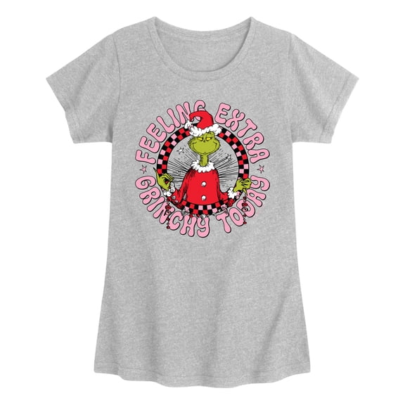 The Grinch - Extra Grinchy Girls' Fitted Short Sleeve Graphic T-Shirt