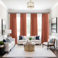 thumbnail image 3 of Rust Sheer Curtains 72 Inch Length for Kids Bedroom Pair Set Rod Pocket Window Panels Linen Semi Sheer Light Reducing Fall Colored Terracotta Curtains for Dining Room Living Sitting Boho Decor 72 Long, 3 of 8