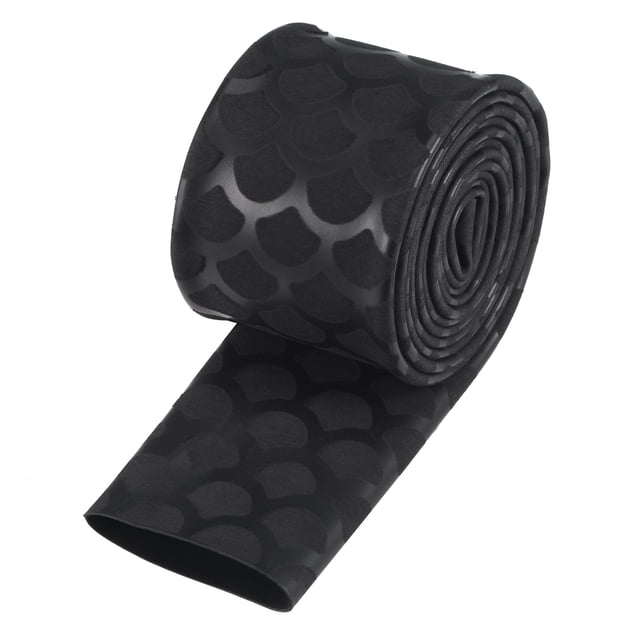 Unique Bargains 41mm Plat 3.3ft 2:1 Rapport Noir Thermorétractable Manchon de Tube pour Poignées Canne à Pêche Poignée