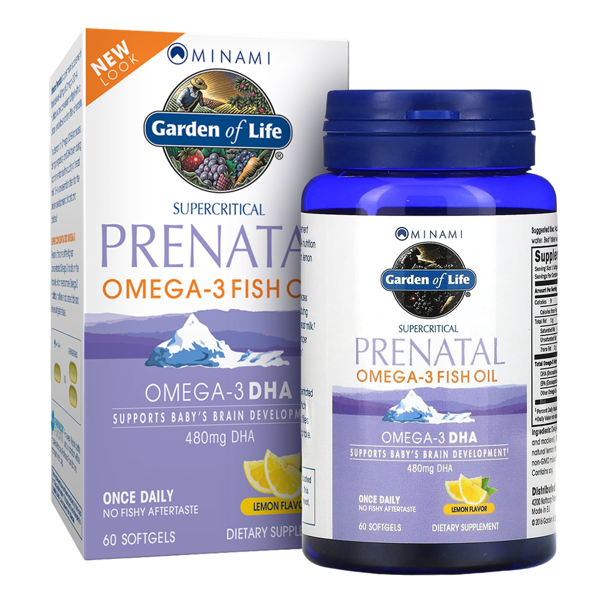 Garden of Life Minami Supercritical Prenatal Omega-3 Fish Oil, Lemon, 60 Softgels