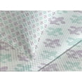 thumbnail image 4 of Ambesonne Fleur De Lis Quilted Bedspread Set 3 Pcs, Grunge Pastel Look, Queen Size, Mint Green Lilac White, 4 of 5