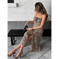 thumbnail image 6 of Women's Smocked Leopard Midi Cami Dress with Tied Neckline and Smocking Details soft drape 89% viscose 11% polyamide, 6 of 10