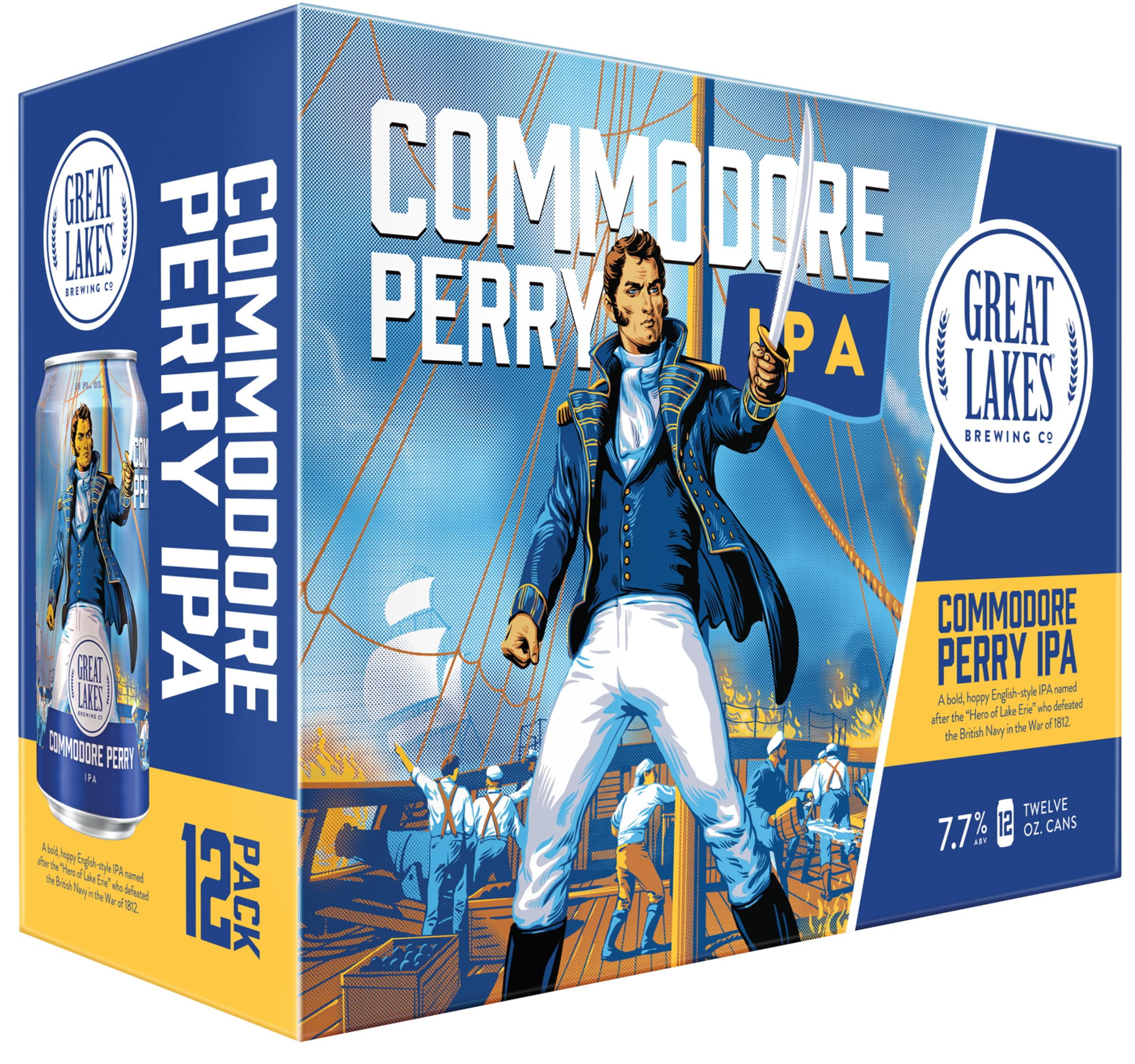 Great Lakes Commodore Perry IPA Craft Beer, 12 fl oz, 12 Pack Cans